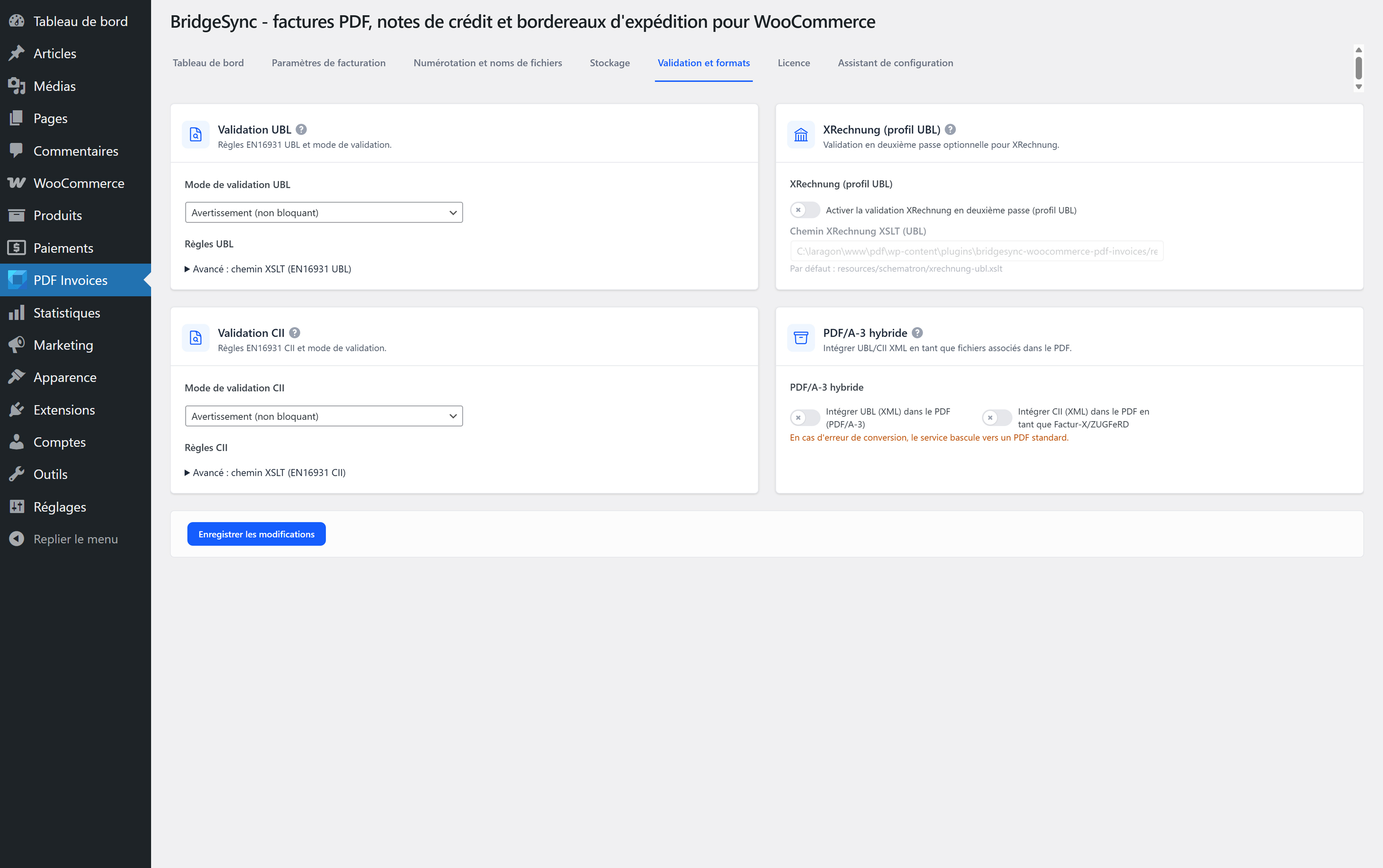 We can validate and format using UBL, CII or PDF/A-3. We have UBL and CII rules for validation and formats. We also have the option of an XRechnung profile and PDF/A-3 hybrid embedding.